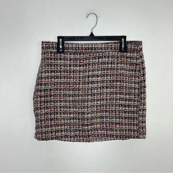 J. Crew Factory Winter Tinsel Plaid Mini Skirt Size 10 - Picture 1 of 10
